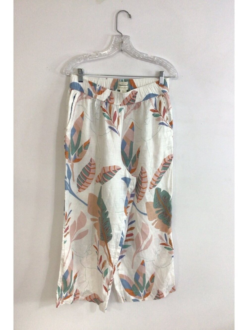 Cynthia Rowley Floral Linen Pants Wide Leg Womens Large